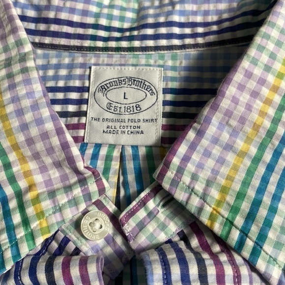 Brooks Brothers, men’s long sleeve, shirt, size L multicolored, original polo - Picture 2 of 7